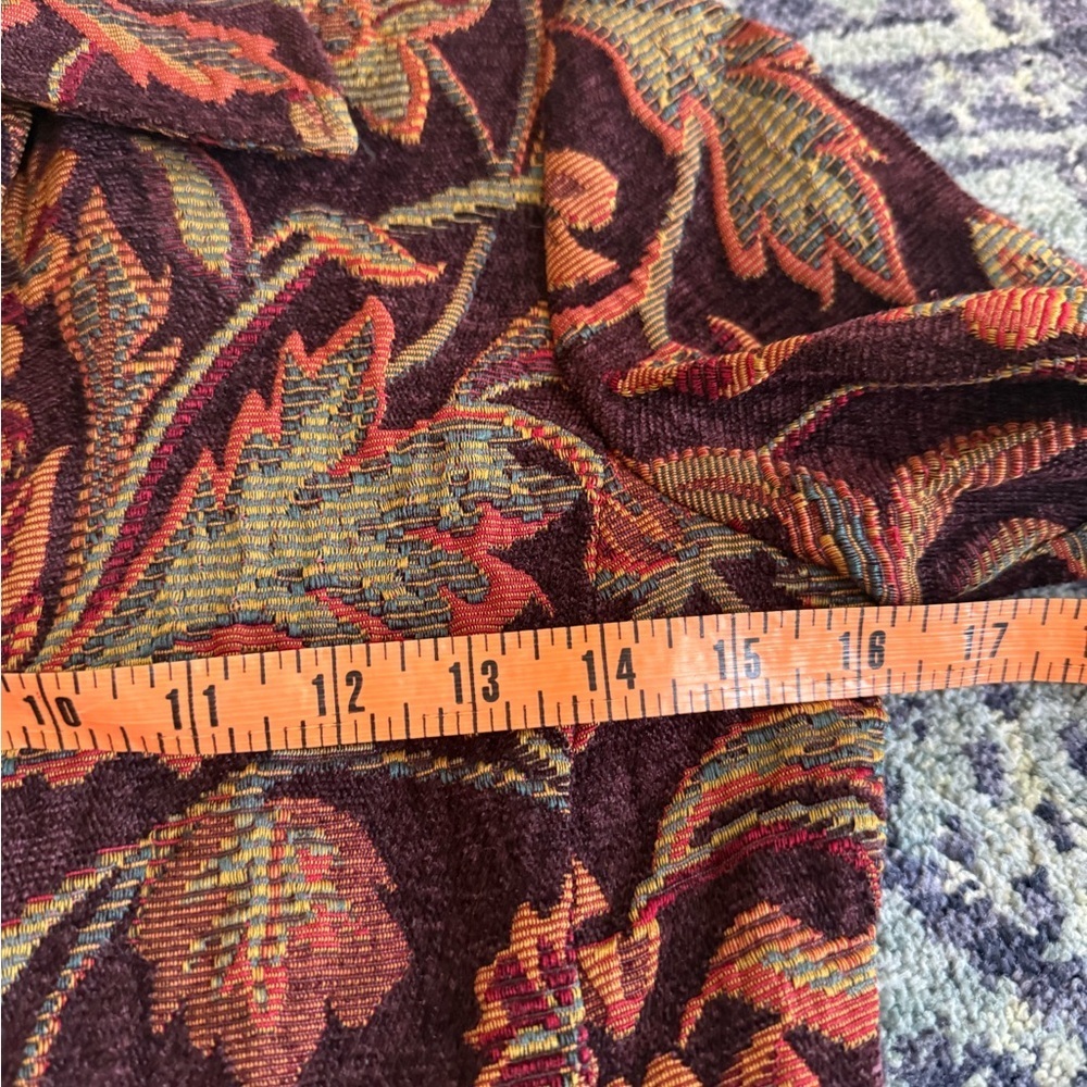 Vintage Women’s 2P Boho Whimsical Warm Colored Florals Tapestry Blazer Jacket - Picture 9 of 13